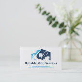 クリーニングサービスアイコンのホームロゴ 名刺 (スタンド正面)