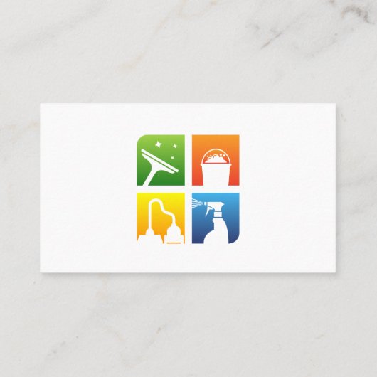 クリーニングサービスアイコンの正方形 名刺 (裏面)