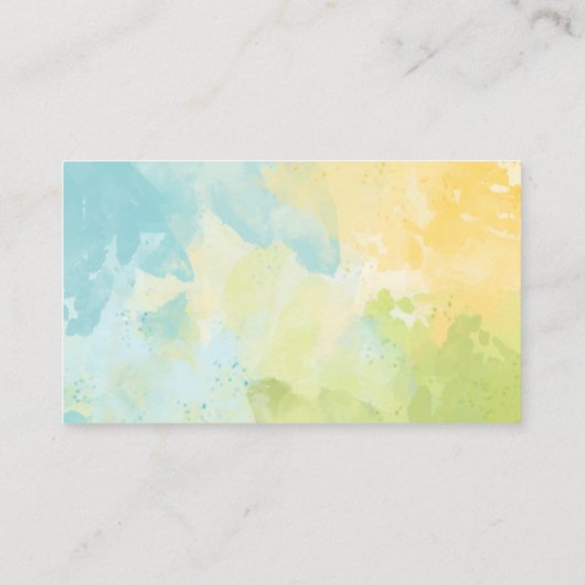 クリーニングサービスアイコン |水彩背景 名刺 (裏面)