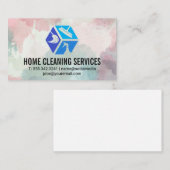 クリーニングサービスアイコン | 白金ゴールド大理石 名刺 (正面/裏面)