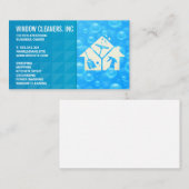 クリーニングサービスアイコン | 青いシャボン玉 名刺 (正面/裏面)