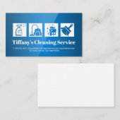 クリーニングサービスアイコン | 青い光沢 名刺 (正面/裏面)