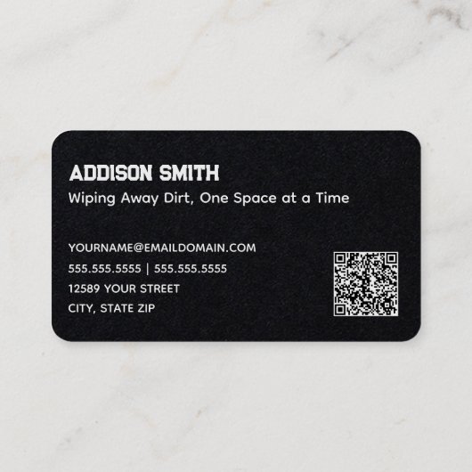 クリーニングサービスカスタムのQR 名刺 (裏面)