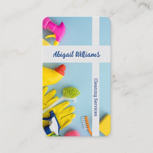 クリーニングサービスカスタムのQR 名刺 (正面)