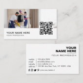 クリーニングサービスカップル写真家QRコード 名刺 (正面/裏面)