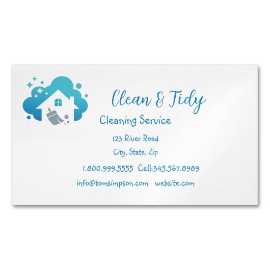 クリーニングサービスクリーナーズハウスホームプライベート マグネット名刺 (正面)
