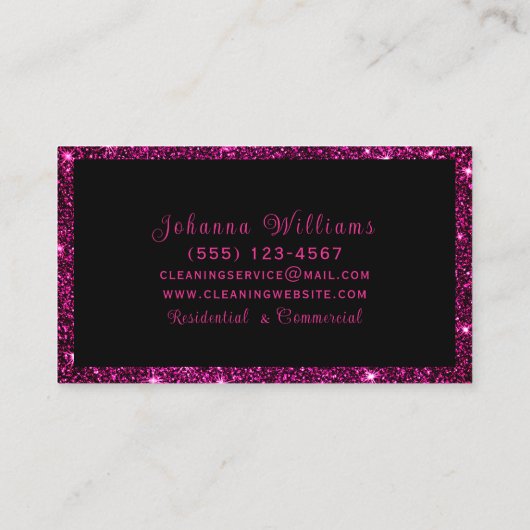 クリーニングサービススプレーボトルフローラグリッター 名刺 (裏面)