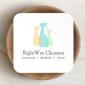 クリーニングサービススプレーボトルロゴ スクエア名刺