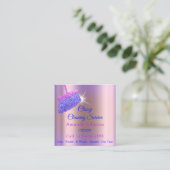 クリーニングサービスハウスキーパーバラパープル スクエア名刺 (スタンド正面)