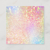 クリーニングサービスハウスキーパーピンクローズグリッター スクエア名刺 (裏面)