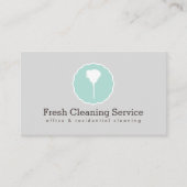 クリーニングサービスハウスキーパーヴィンテージスタイルグレー 名刺 (正面)