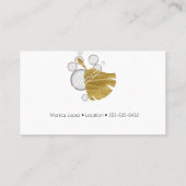 クリーニングサービスハウスキーパー金ゴールドバブル 名刺 (裏面)