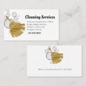 クリーニングサービスハウスキーパー金ゴールドバブル 名刺 (正面/裏面)