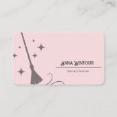 クリーニングサービスハウスキーパーQrコード赤面ピンク 名刺 (正面)