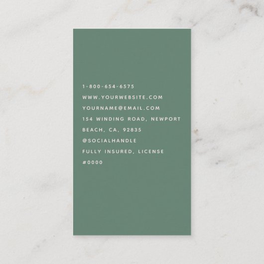 クリーニングサービスハウスキーピングスカンジハウスグリーン 名刺 (裏面)