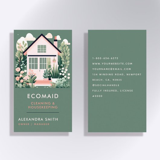 クリーニングサービスハウスキーピングスカンジハウスグリーン 名刺