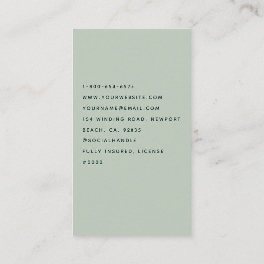 クリーニングサービスハウスキーピングスカンジハウスフローラ 名刺 (裏面)