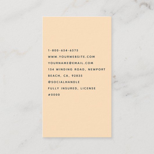 クリーニングサービスハウスキーピングフローライエローシック 名刺 (裏面)