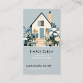 クリーニングサービスハウスキーピングフローラダスティブルー 名刺 (正面)