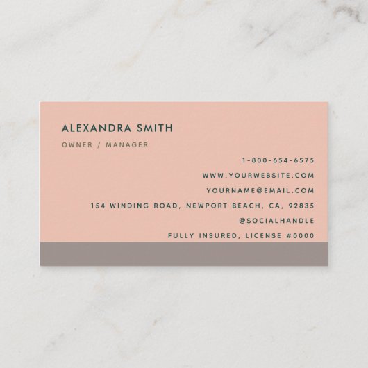 クリーニングサービスハウスキーピングレトロピンククラシー 名刺 (裏面)