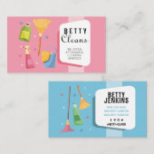 クリーニングサービスハウスクリーナーレトロ 名刺 (正面/裏面)