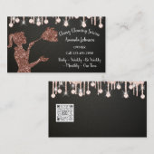 クリーニングサービスバラロゴMaidがQRを乾燥 名刺 (正面/裏面)