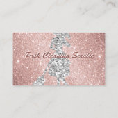 クリーニングサービスバラ金ゴールドグリッター銀テンプレート 名刺 (裏面)