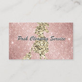 クリーニングサービスバラ金ゴールドグリッター+ 14Kテンプレート 名刺 (裏面)
