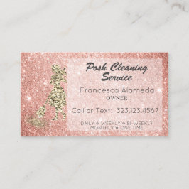 クリーニングサービスバラ金ゴールドグリッター+ 14Kテンプレート 名刺