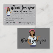 クリーニングサービスピンクグレー 名刺 (正面/裏面)
