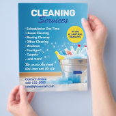 クリーニングサービスフライヤーテンプレート チラシ (手)