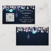 クリーニングサービスブルーメイドドリップQRフローラ 名刺 (正面/裏面)