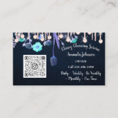 クリーニングサービスブルーメイドドリップQRフローラ 名刺 (正面)