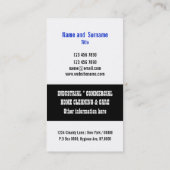 クリーニングサービスプロフェッショナルは個人化なります 名刺 (裏面)