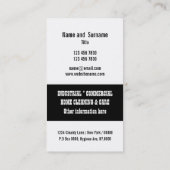 クリーニングサービスプロフェッショナルは個人化なります 名刺 (裏面)