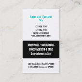 クリーニングサービスプロフェッショナルは個人化なります 名刺 (裏面)