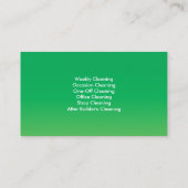 クリーニングサービスプロフェッショナル緑 名刺 (裏面)