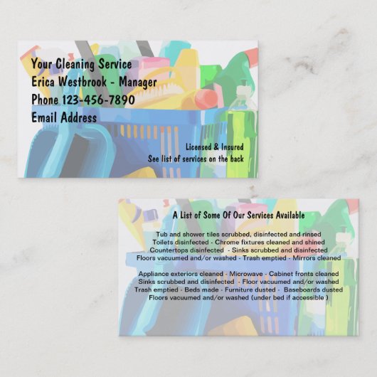 クリーニングサービスプロフェッショナル 名刺 (正面/裏面)