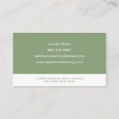 クリーニングサービスメイドセージグリーンスプレーボトル 名刺 (裏面)