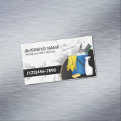 クリーニングサービスメイドハウスキーピングトレンディー大理石 マグネット名刺 (インサイチュ)