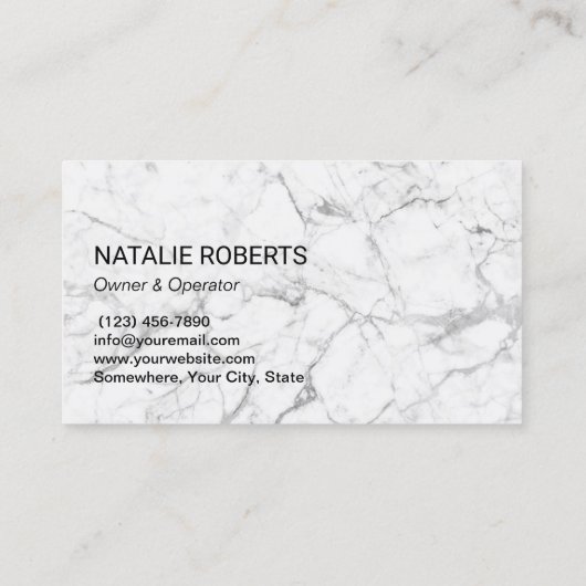 クリーニングサービスメイドハウスキーピングトレンディー大理石 名刺 (裏面)