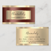 クリーニングサービスメイドハウス保の金ゴールドブラウン 名刺 (正面/裏面)