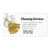 クリーニングサービスメイド名刺シール ラベル (正面)