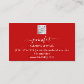 クリーニングサービスメイド金ゴールド赤洗浄 名刺 (裏面)