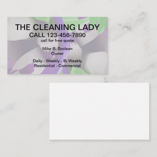クリーニングサービスモダンなデザイン 名刺 (正面/裏面)