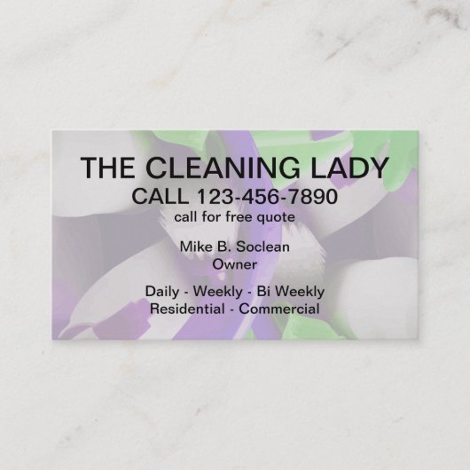 クリーニングサービスモダンなデザイン 名刺 (正面)