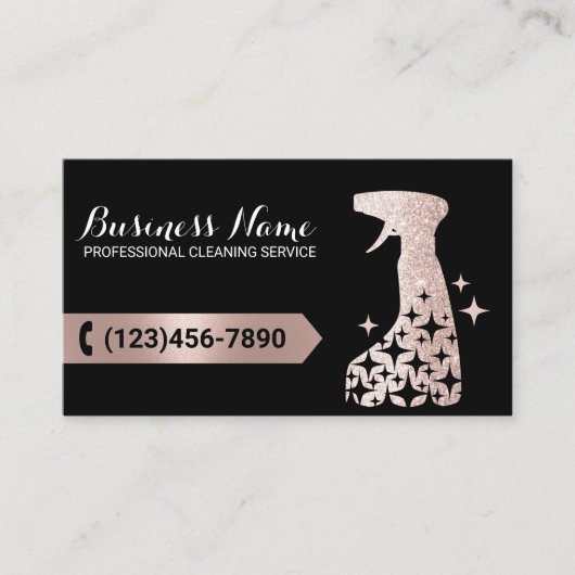 クリーニングサービスモダンバラ金ゴールドスプレークリーナー 名刺 (正面)