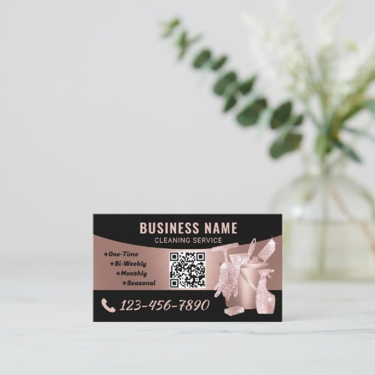 クリーニングサービスモダンバラ金ゴールドハウスキーピング 名刺 (スタンド正面)