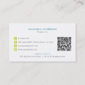 クリーニングサービスモダンロゴおよびQRコード 名刺 (裏面)