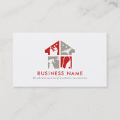 クリーニングサービスモダンロゴおよびQRコード 名刺 (正面)